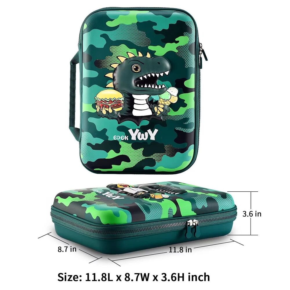 Kids Lunch Box Bag Set - 3D Dinosaur Lunch Bags for Boy with Containers